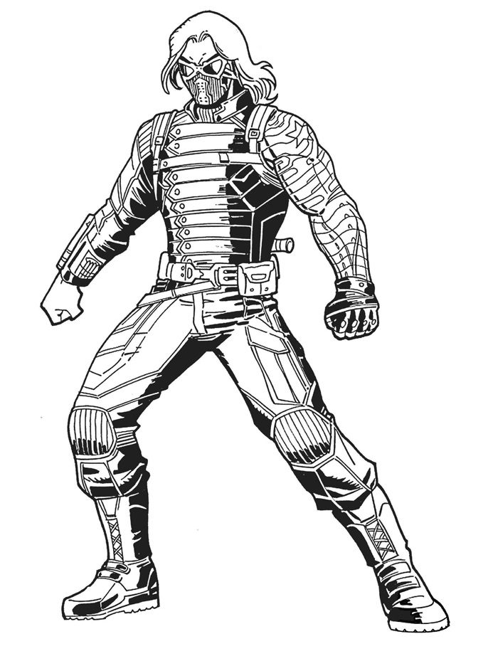 Avengers Coloring Pages Winter Soldier