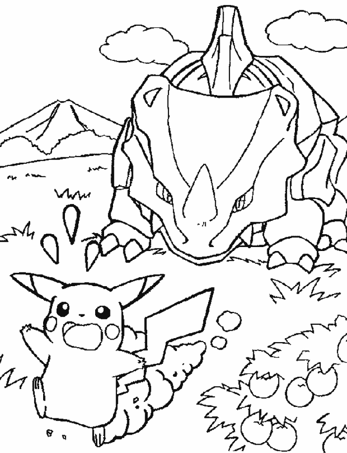 Steelix And Pikachu Coloring Pages