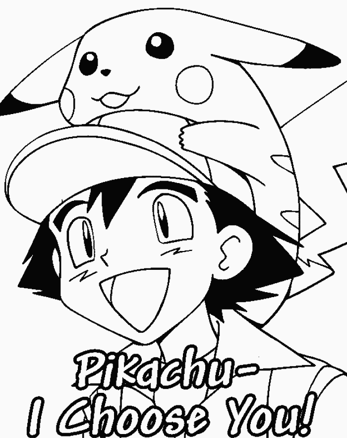 Ash And Pikachu Coloring Pages