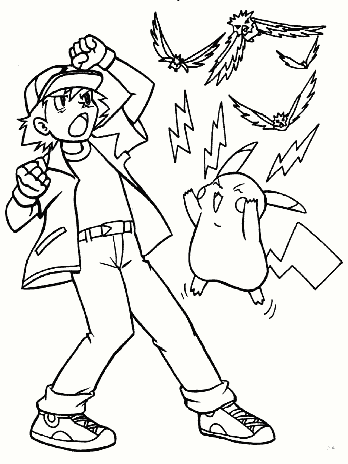 Ash And His Pokemon Coloring Pages Free