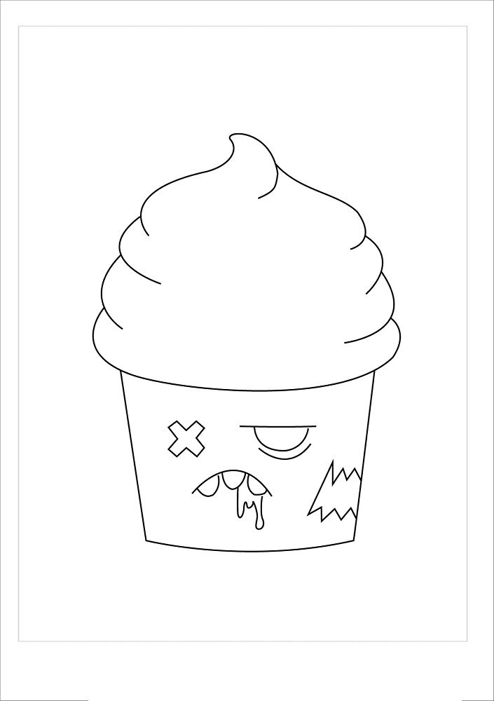 Zombie Frappuccino Drink Coloring Pages