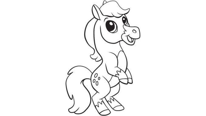 Baby Horse Printable Coloring Pages & book for kids.