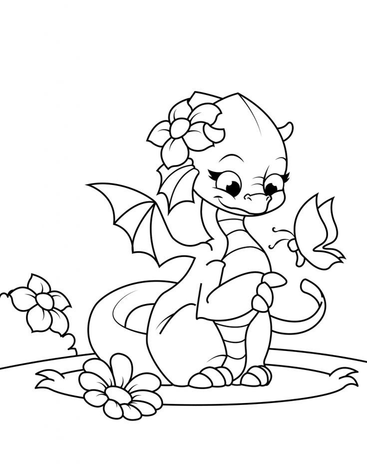 baby water dragon coloring pages