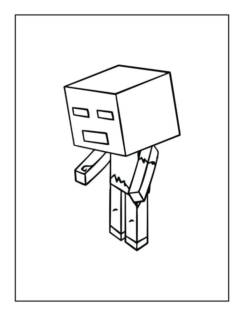 baby zombie minecraft coloring pages