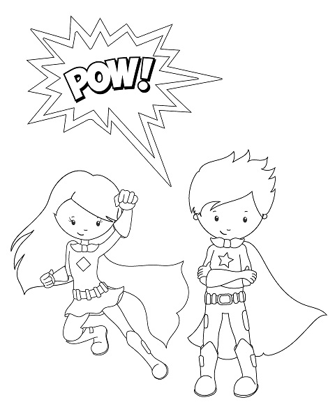 Back to School Super Hero Coloring Pages