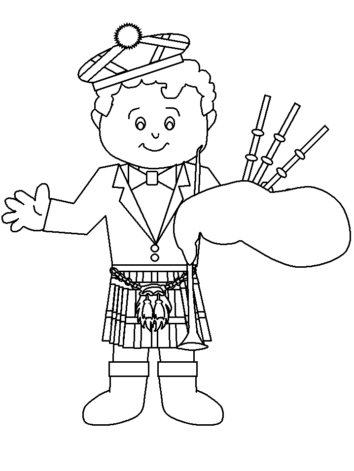 Bagpiper Scotland Coloring Pages