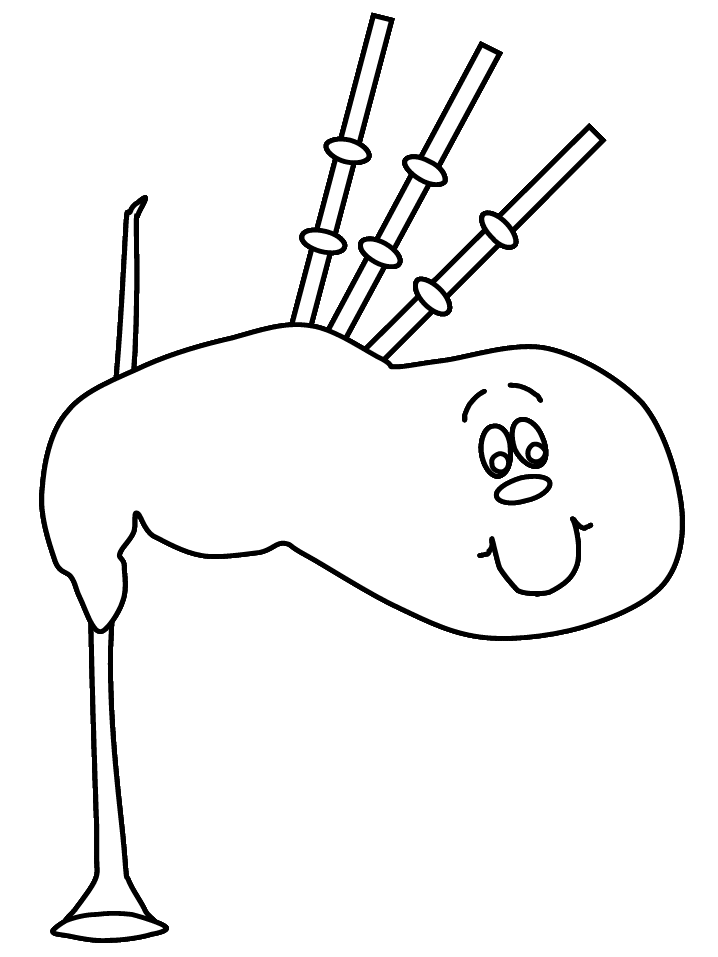 Bagpipes Scotland Coloring Page