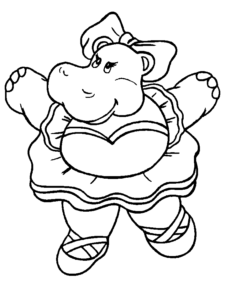 Ballet Sports Hippo Coloring Pages