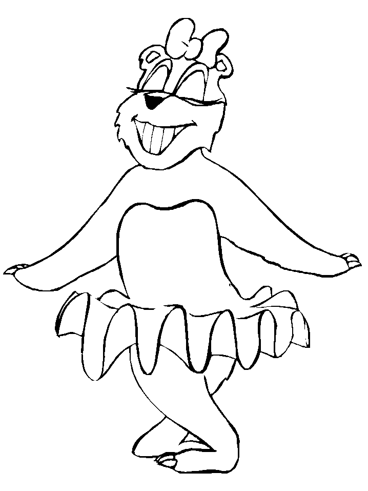 Ballet Sports Cartoon Bear Coloring Pages