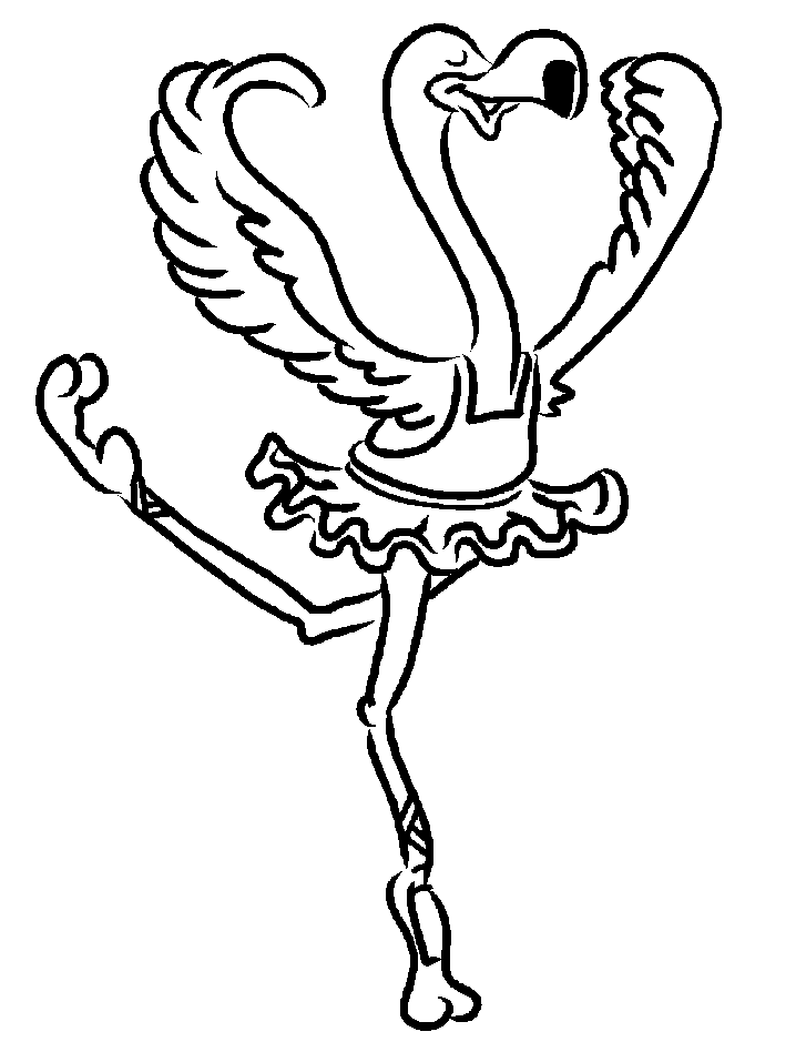 Ballet Sports Flamingo Coloring Pages