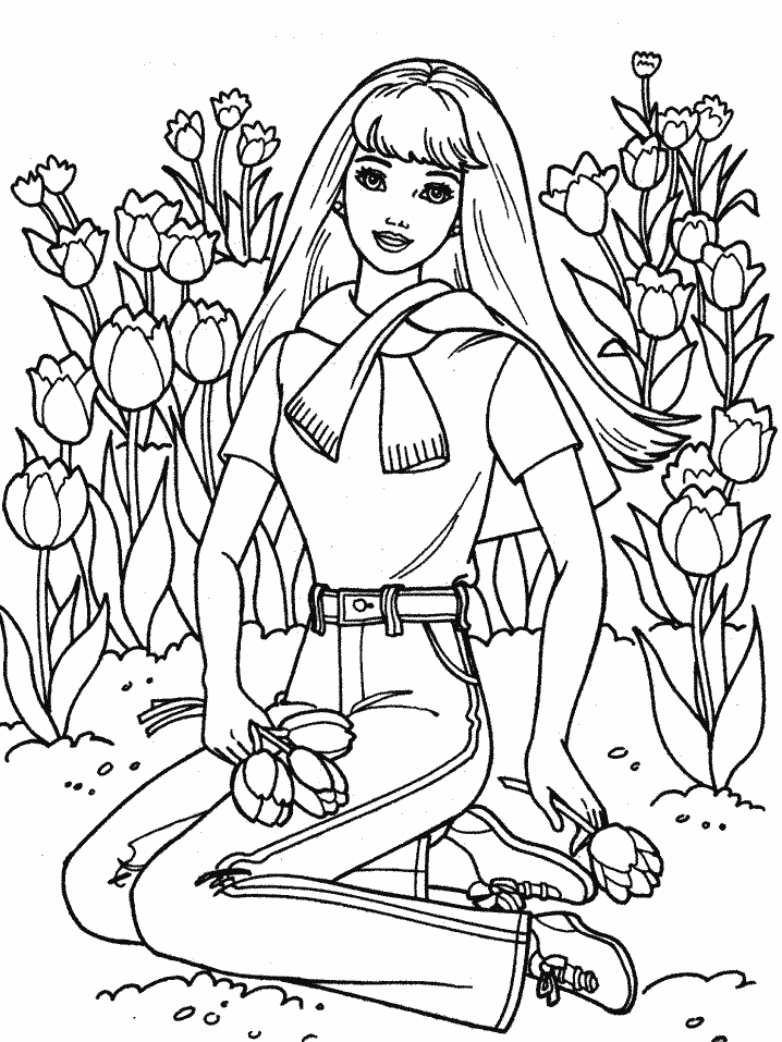 Barbie Cartoons Coloring Page