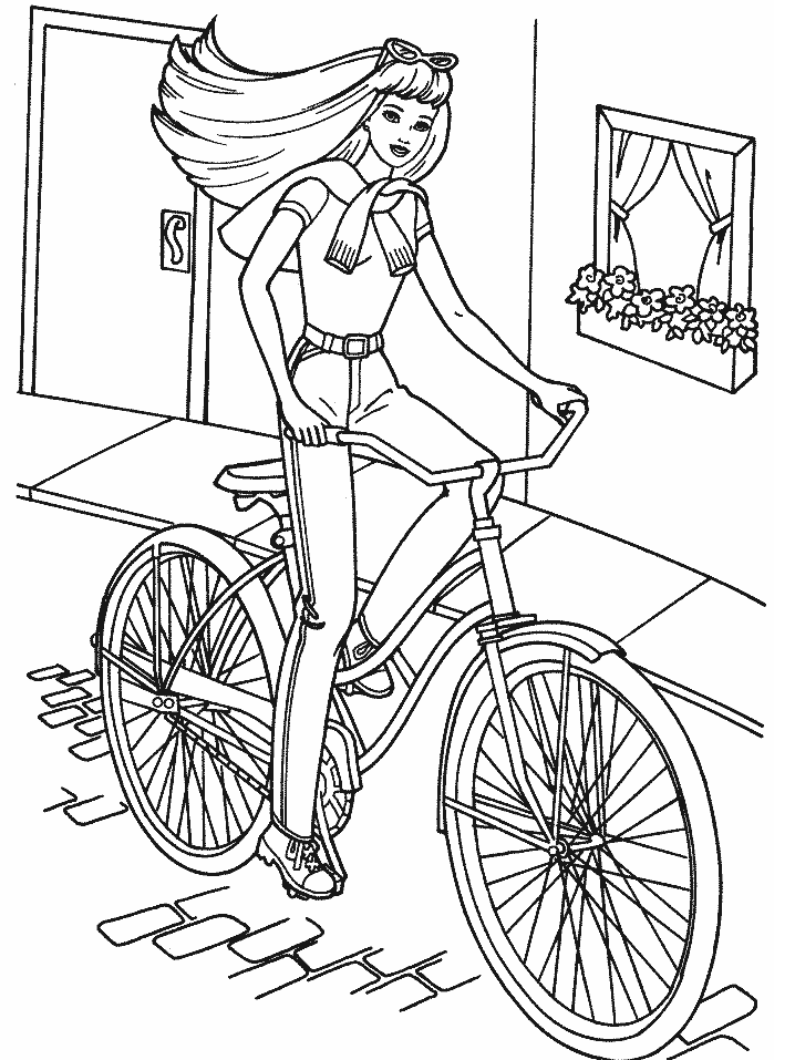 Barbie Cartoons Coloring Page Free