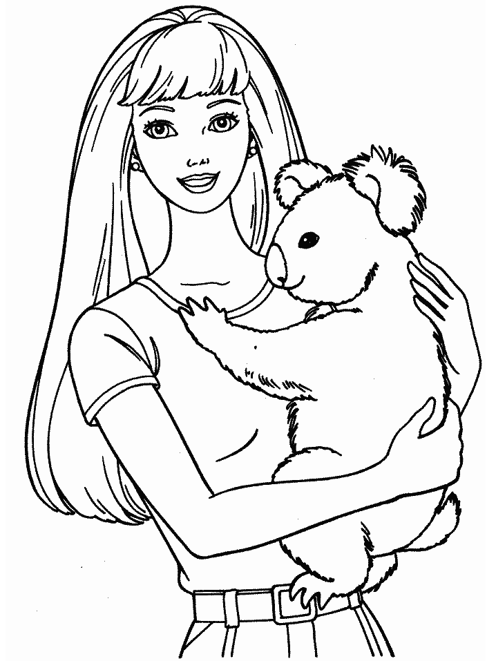 Barbie Cartoons Coloring Page For Kids