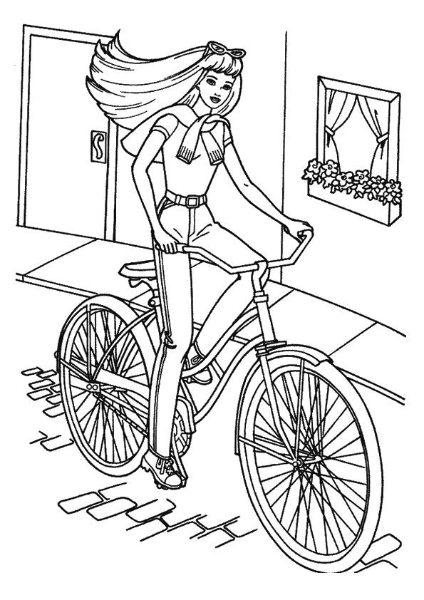 Barbie Bike Coloring Pages