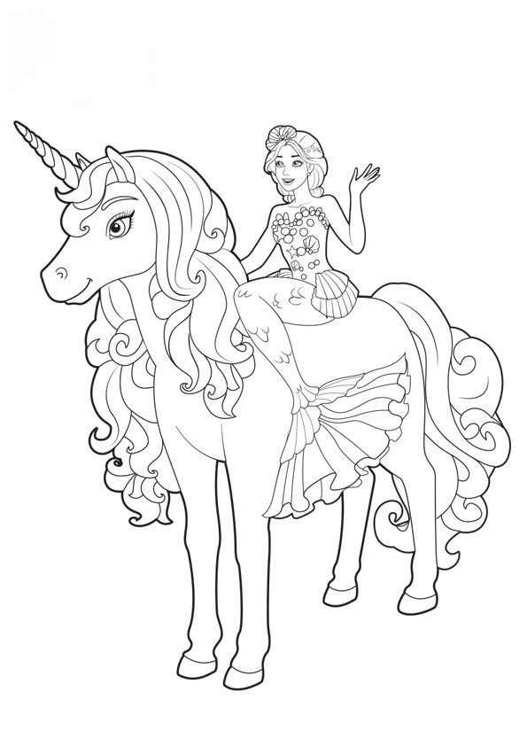 barbie coloring pages horse flying