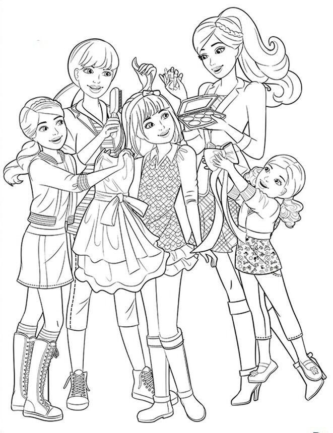 Barbie Family Coloring Pages