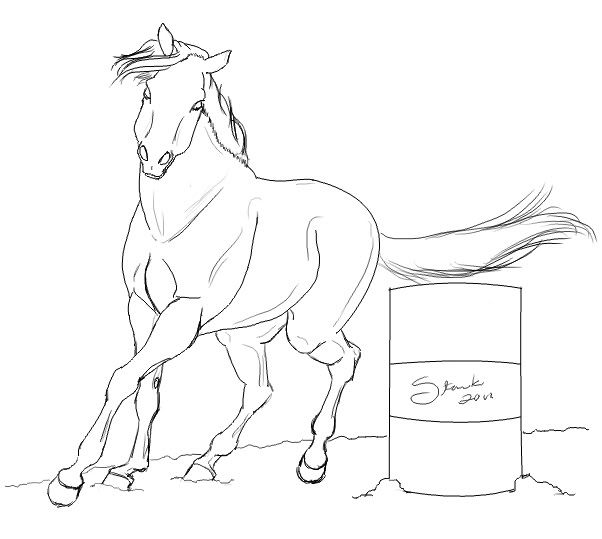 barrel racing horse coloring pages