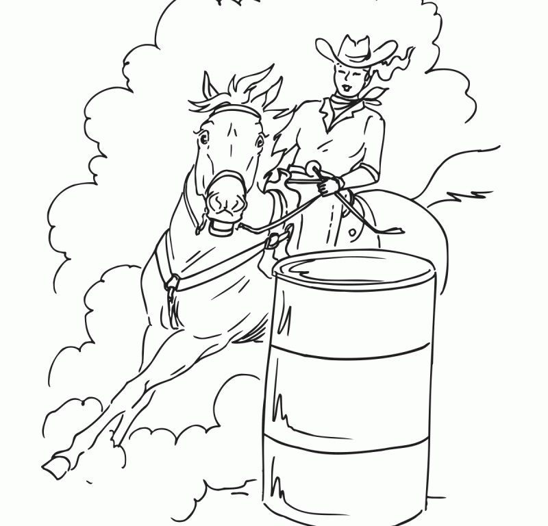 barrel racing realistic horse coloring pages