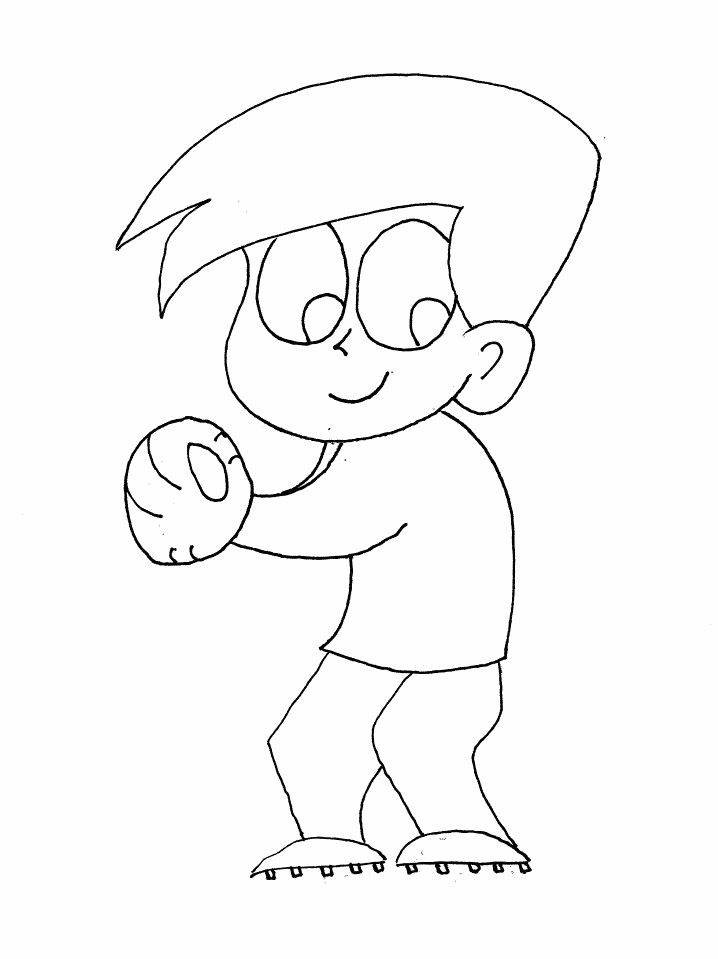 Baseball Boy Coloring Page