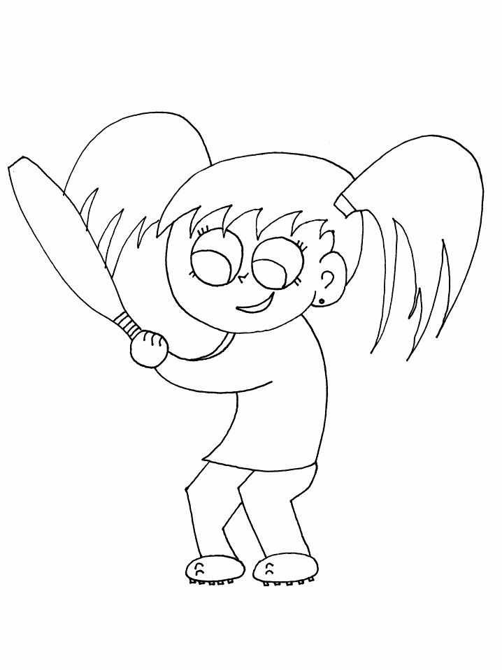 Baseball Girl Coloring Page