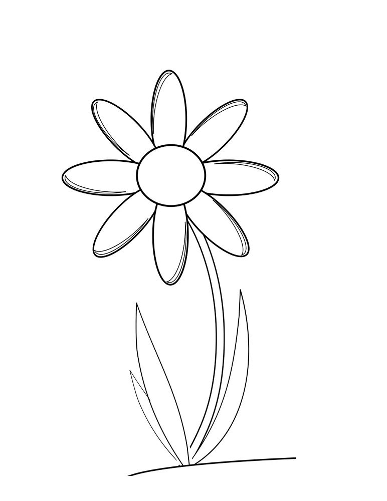 basic flower coloring pages
