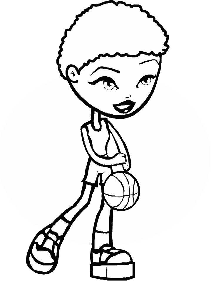 Basketball Girl Coloring Page Free
