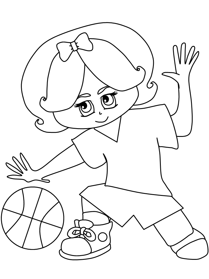 Basketball Girl Coloring Page