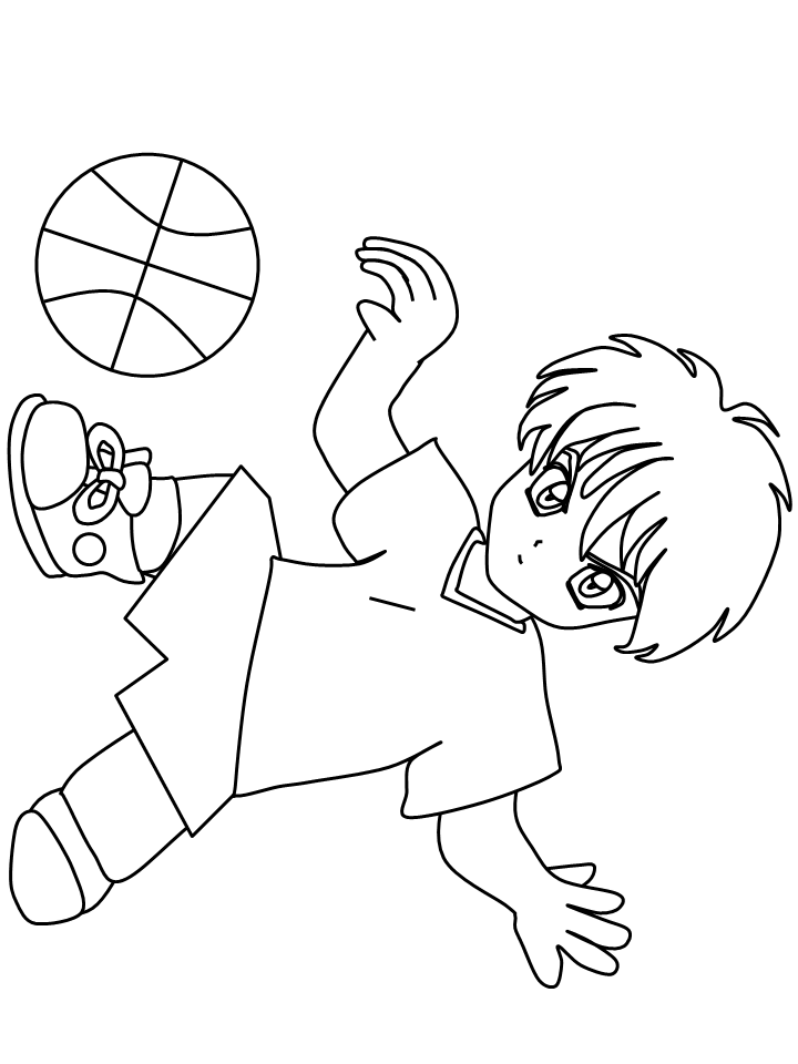 Basketball Boy Coloring Page
