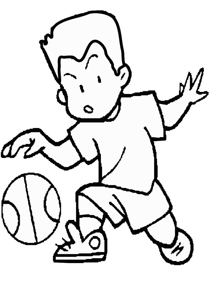 Free Basketball Boy Coloring Page