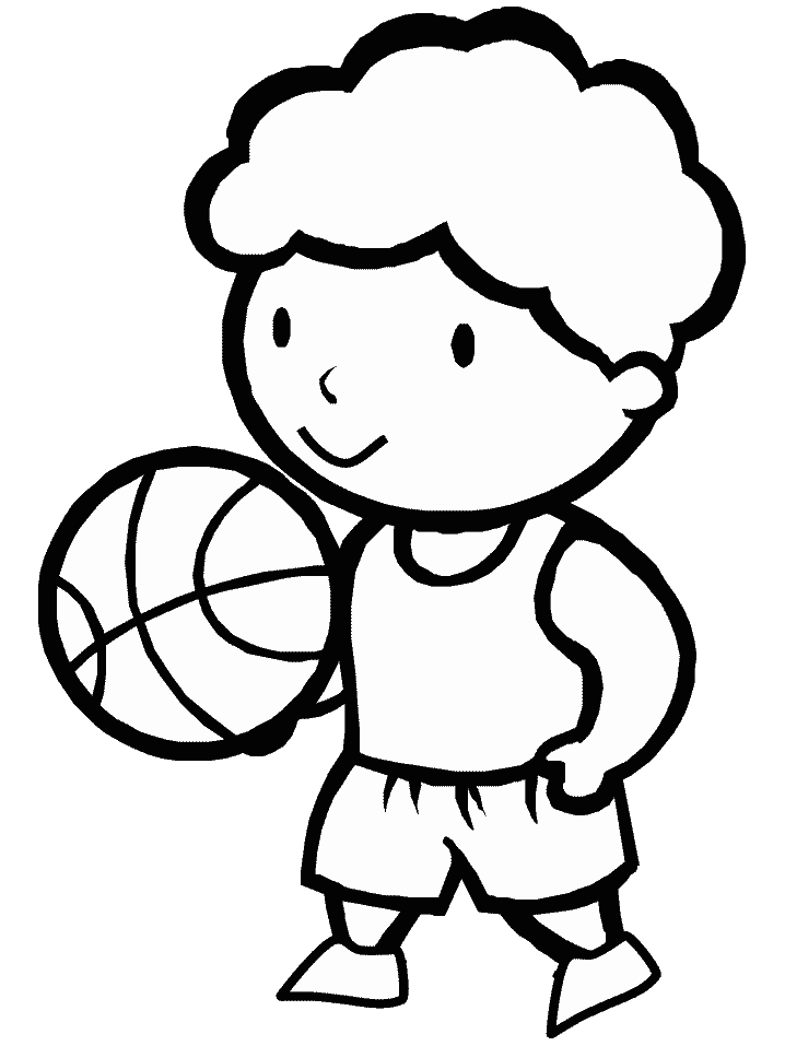 Basketball Boy Coloring Page Free