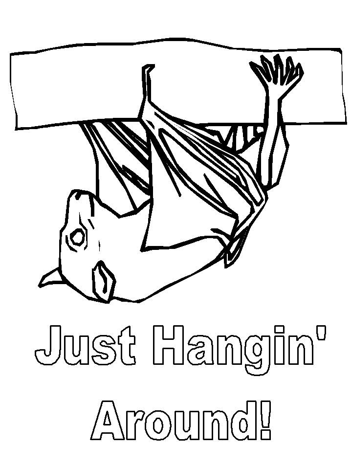 Hanging Bat Coloring Pages