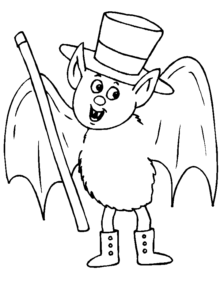 Halloween Bat Coloring Page Free