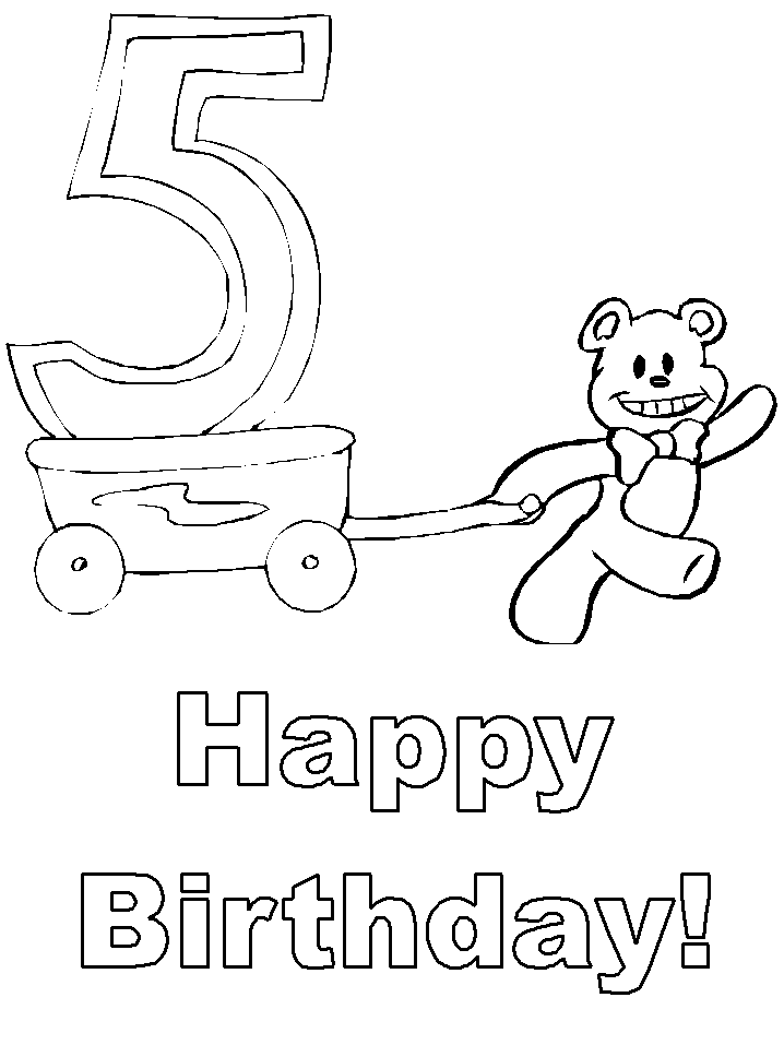 Happy 5th Birthday Coloring Pages
