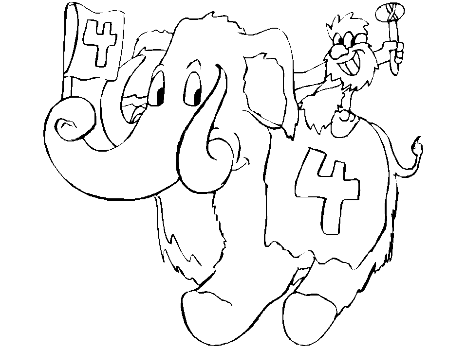 Age 4 Birthday Coloring Page For Kids