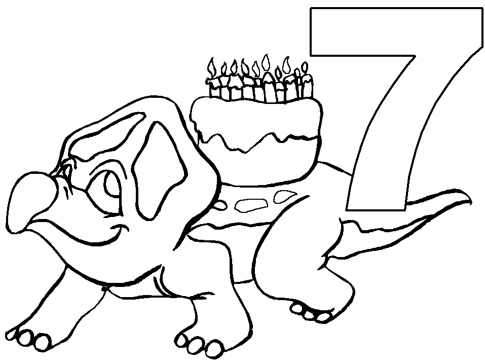 Age 7 Birthday Coloring Pages Free
