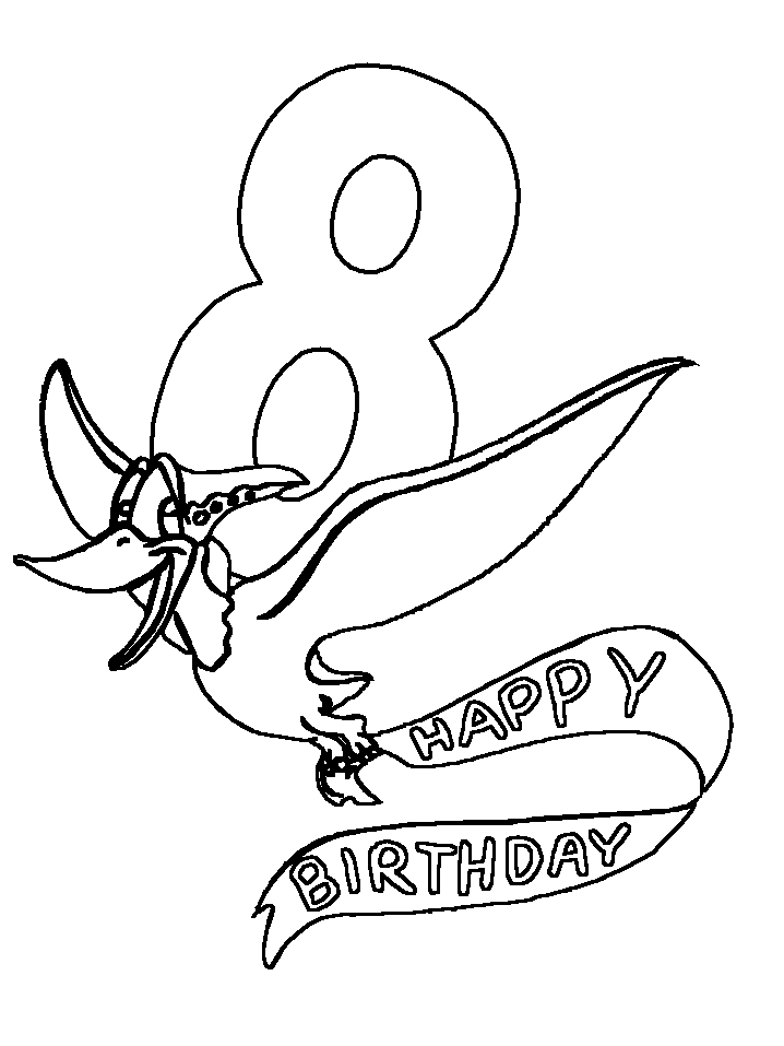 Age 8 Birthday Coloring Page Free