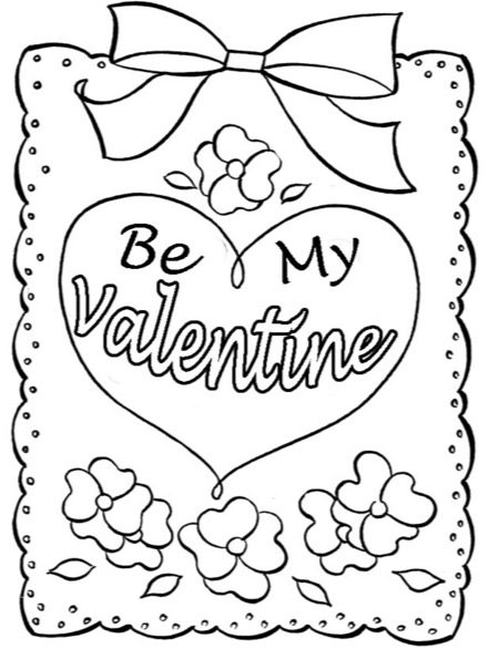 Be My Valentine Heart Coloring Page