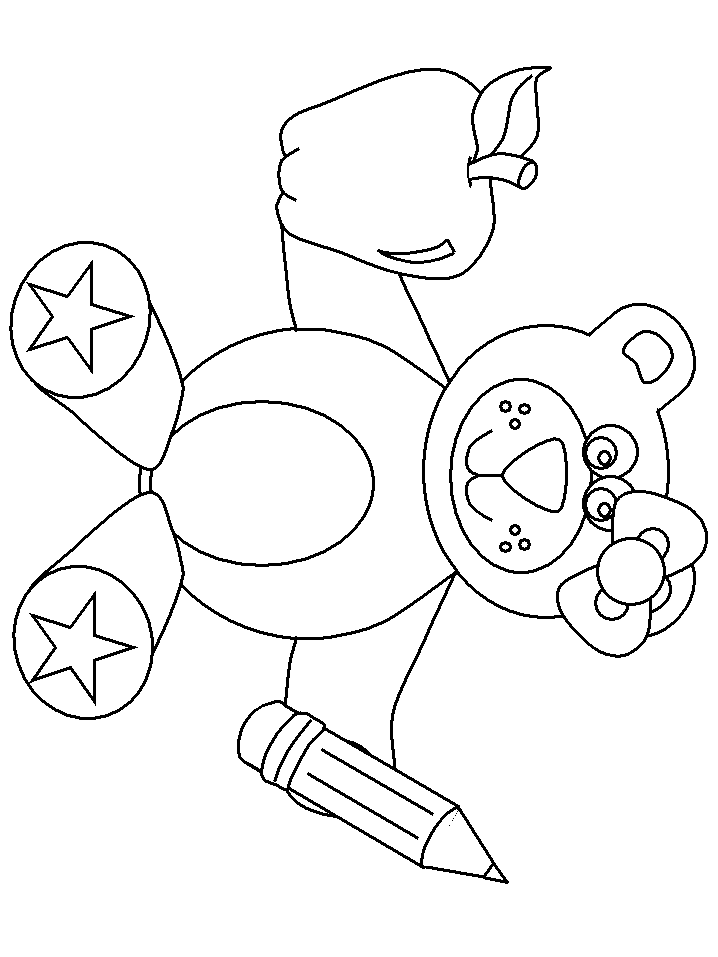 Bear School Coloring Pages