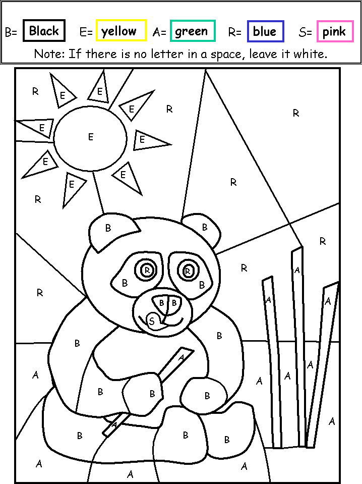 Bear Color By Numbers Coloring Pages