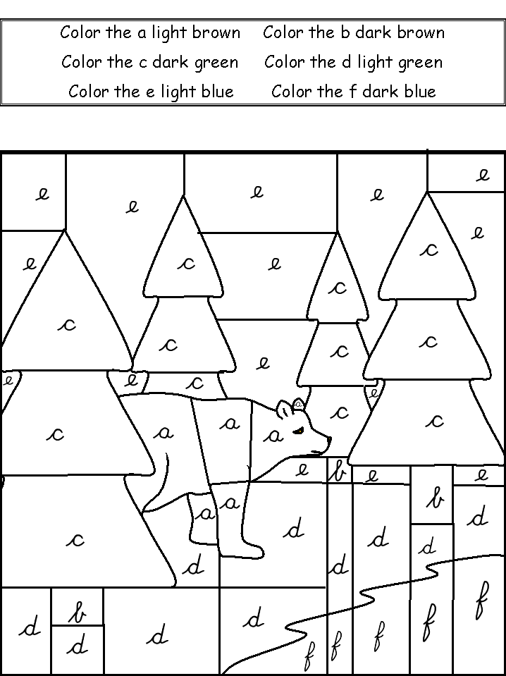 Bear in Forest Color By Numbers