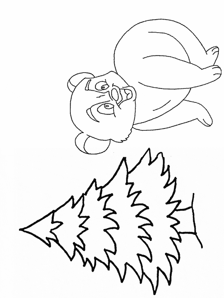 Christmas Bear Coloring Page