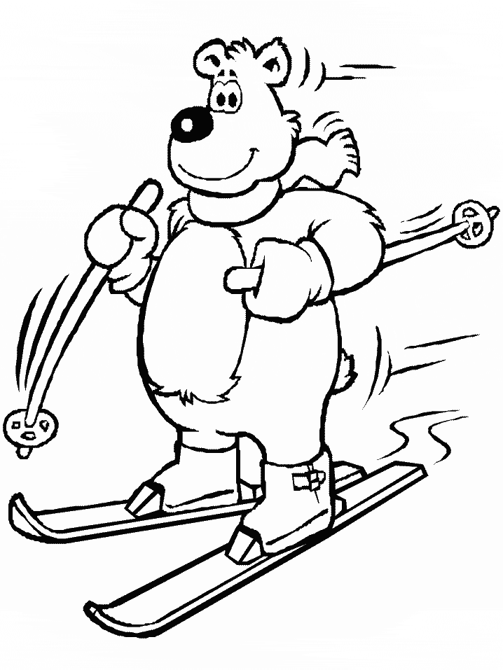 Bears ice skating Coloring Pages