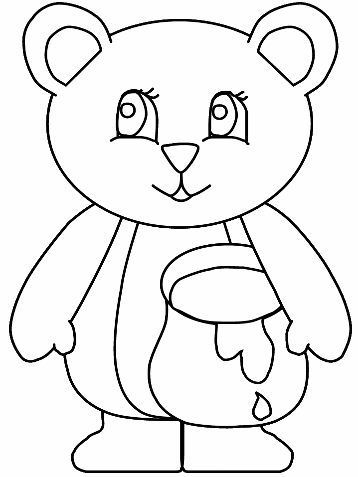 Bears with Honey Coloring Pages
