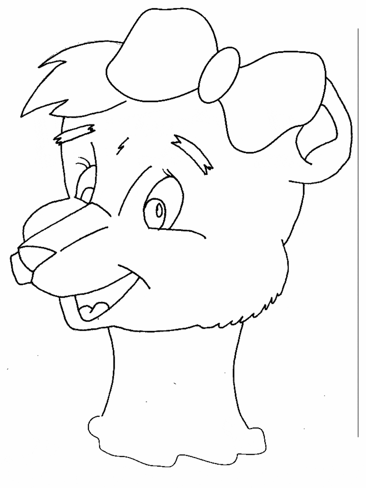 Bear Head Ribbon Coloring Pages