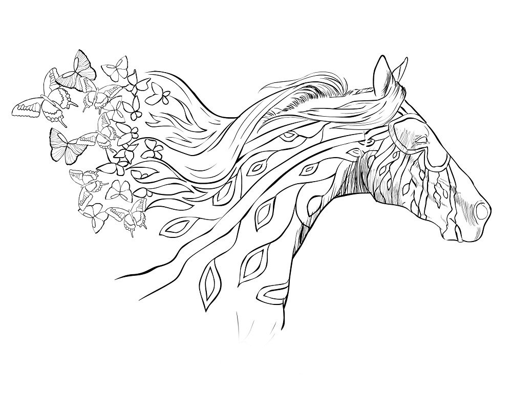 beautiful horse coloring pages