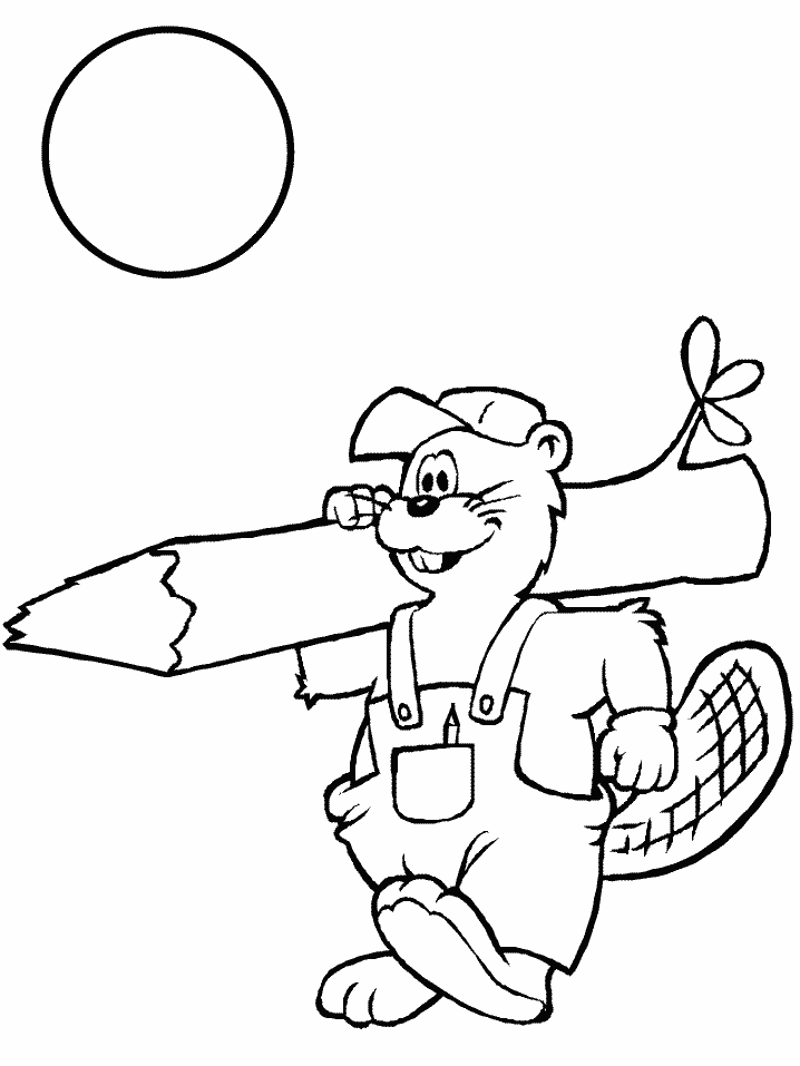 Beaver Printable Coloring Page