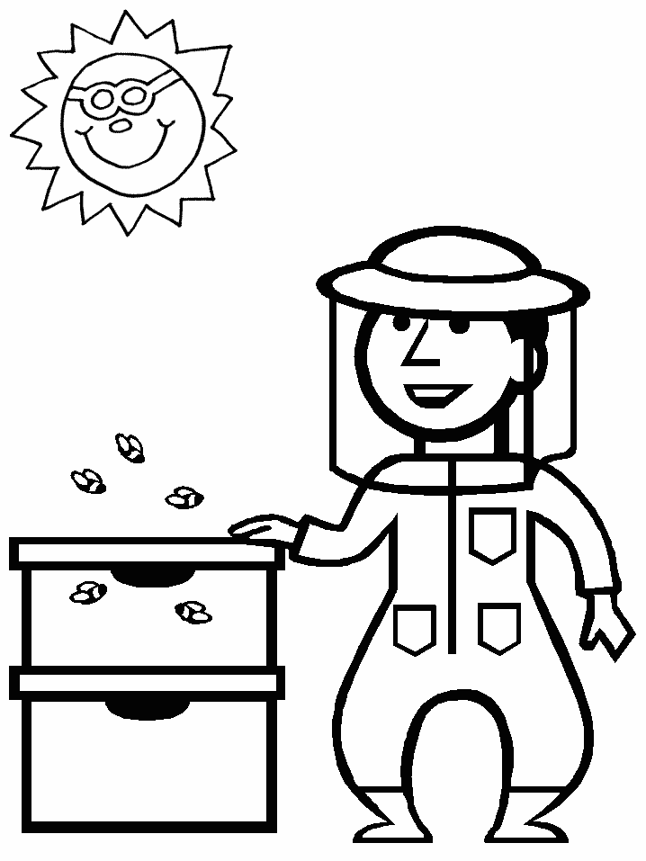 Bee Hive Coloring Page