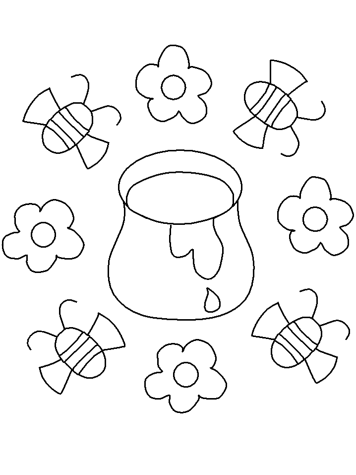 Honey Bees Coloring Page
