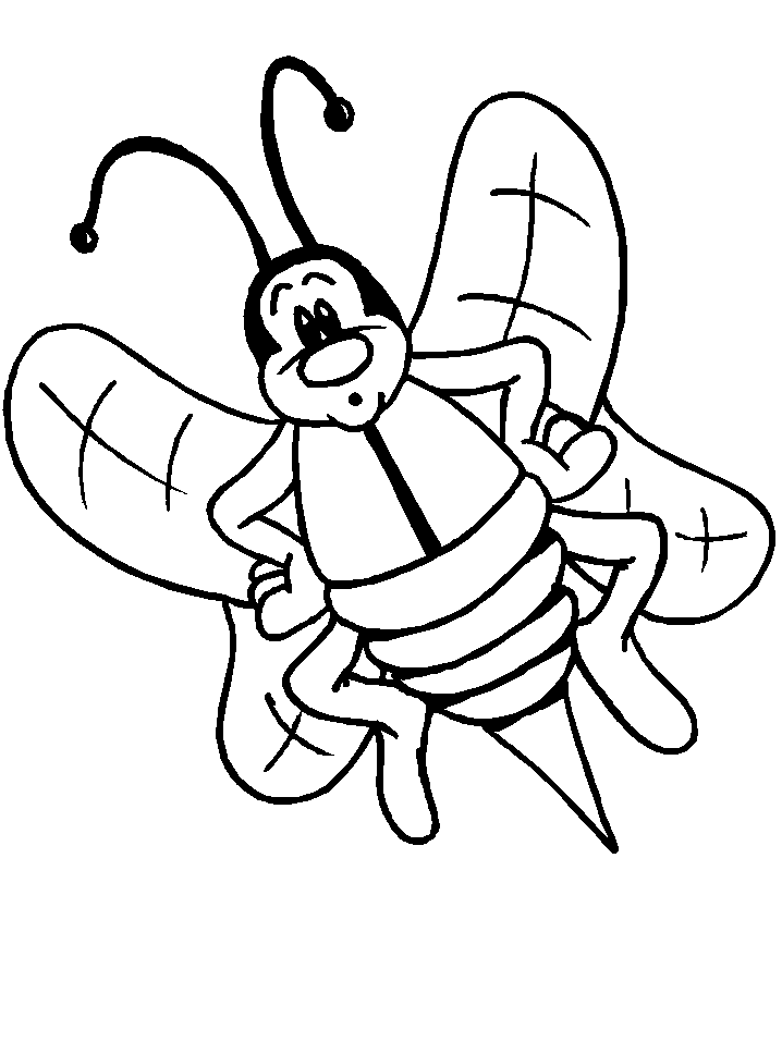 Coloring Page of a Bee