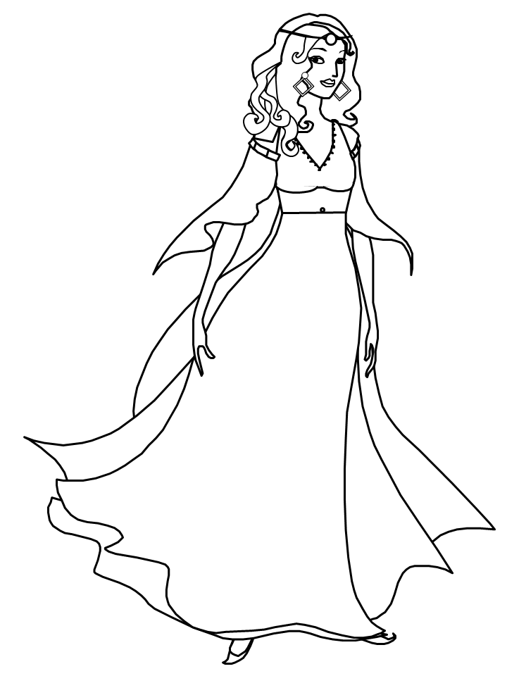 Belly Dancer Girl Coloring Pages